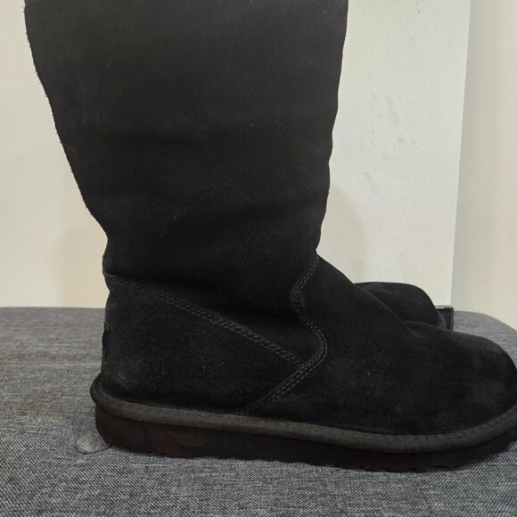 UGG Australia Worn ONCE Black Suede Sherling INNER Excellent Condition Size 5 - Picture 5 of 8